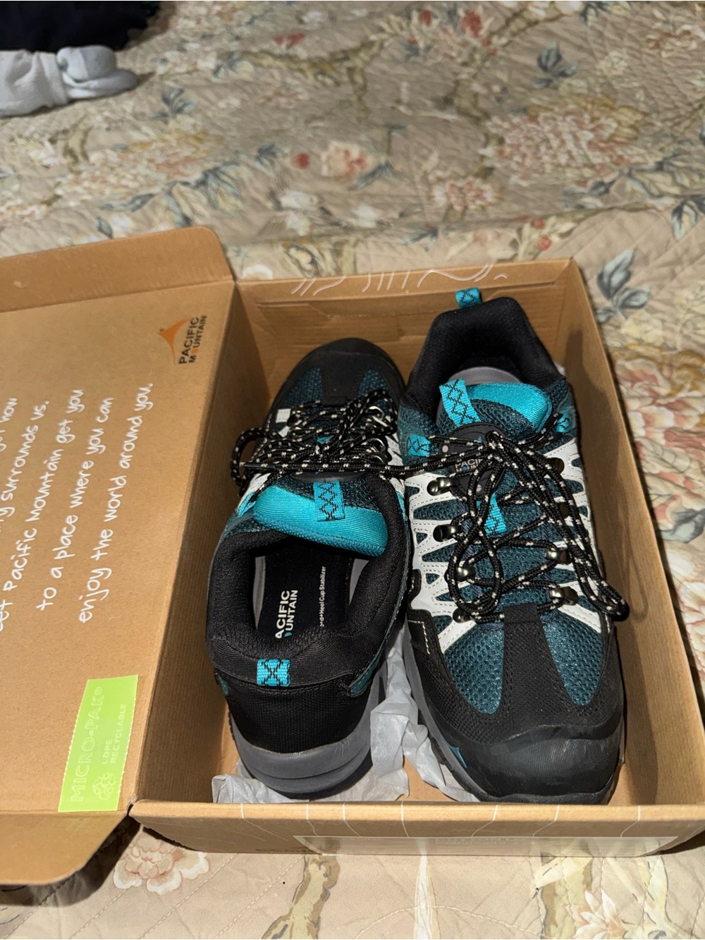 Pacific Mountain Women's Teal and Black Hiking Shoes
